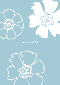 2 kinds of white flower Blue4 Japan
