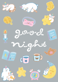 Cat and bear. good night
