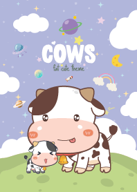 Cows Kawaii Galaxy Violet