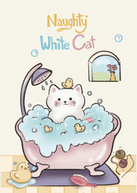 naughty white cat