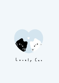 Pair Cats in Heart(NL)|aqua black.