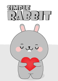 Simple Love Cute Gray Rabbit