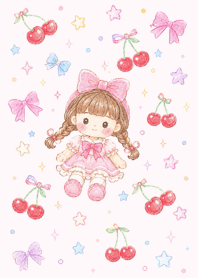 Cute baby doll with cherries 2 (Pp)