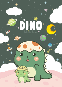 Dino Kawaii Galaxy Dark Green