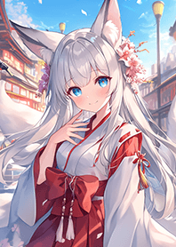 可愛の九尾銀狐❤