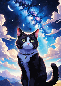 Night Moon Star Cat 6c57bc