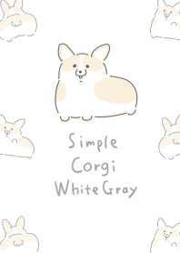 Simple Corgi White Gray