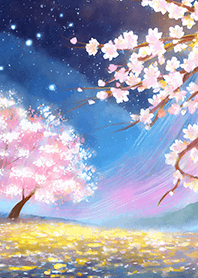 Beautiful night cherry blossoms#770