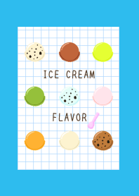 ICE CREAM FLAVOR GRAPH PAPER/BLUE/GREEN