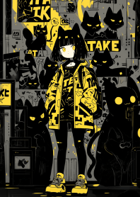 街頭風格的可愛貓娘