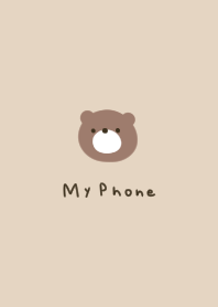 My phone。クマとベージュ。