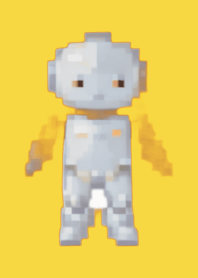 Robot Pixel Art Theme  Yellow 01
