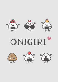 rice ball Heart'Gray'