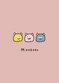 Pink beige and colorful monsters.