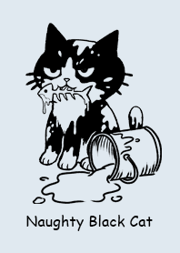 Naughty Black Cat|Dusty Blue#12