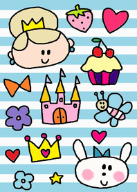 (princess girl x light blue border)