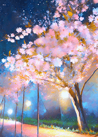 Beautiful night cherry blossoms#510