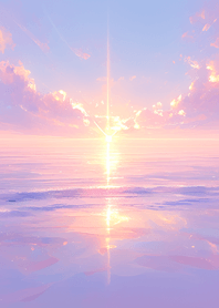 日出與粉紫色海洋❤️