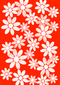 ホワイト フラワー : 白い花 [赤] No.1
