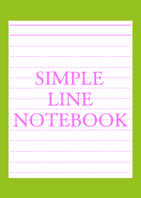 SIMPLE PINK LINE NOTEBOOK/LEAF GREEN