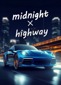 スポーツカーと夜の高速道路
