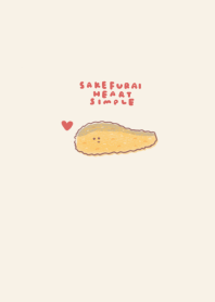 simple fried salmon heart beige.