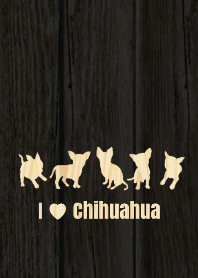 I Love Chihuahua Wood Style 2