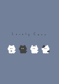 4 whisker cats/ gray blue WH.