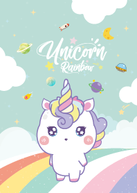 Unicorn Sky Rainbow Green