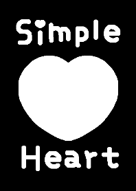 Simple heart black x white