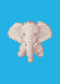 elephant Pixel Art Theme  Blue 04