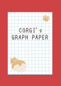 CORGI's GRAPH PAPER-RED-BEIGEj