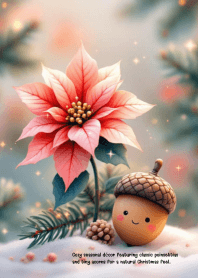 Festive Poinsettia Acorn Set