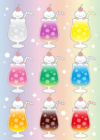 10：クリームソーダ：カラフルスノーマン