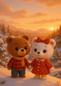 Sunset Snowfield Warm Stroll