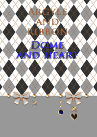 Argyle and ribbon<Dome and heart>