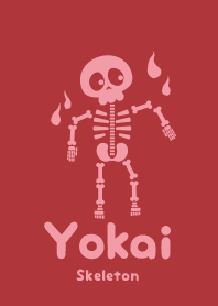 Yokai skeleton Rose madder