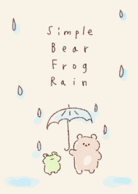 simple bear Frog rain