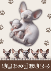 表情変換_深茶色 ☆ 毛無いの猫は毛ある