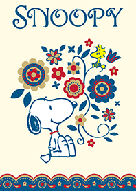 Snoopy: 레트로 꽃무늬