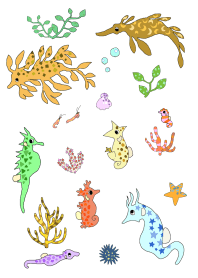 colorful seahorse