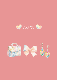 cute accessories on light pink