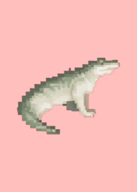 Crocodile Pixel Art Theme  Pink 02