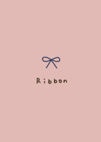 Pink beige and navy ribbon.