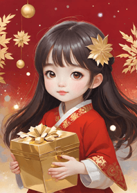 Girl celebrating the New Year 024e3e