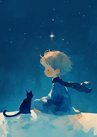童話小王子$黑貓❤️夜空下