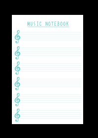 MINT GREEN COLOR MUSICAL NOTES-BLACK
