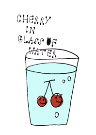 Cherry in glass of water