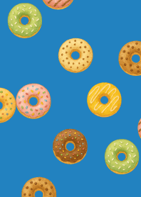 Colorful Donuts01 on blue