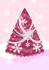 wine-red christmastree & pink sky